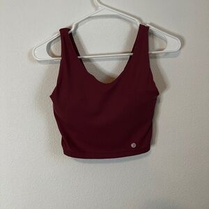 Women's Dark Pink Crop Top with Built Bra.